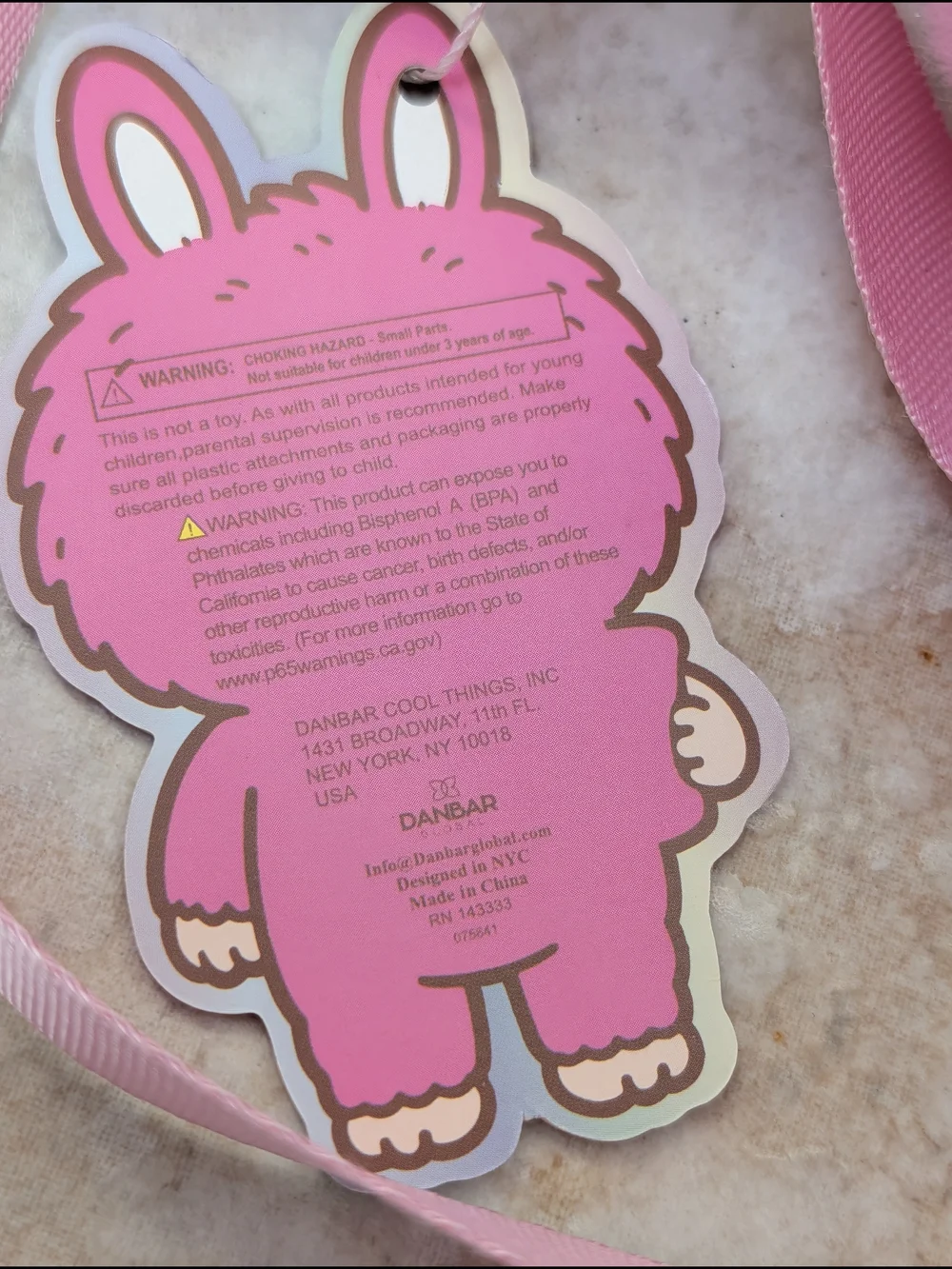 Danbar Pink Bunny Plush Crossbody Bag New